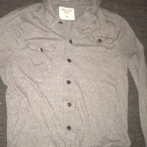 Abercrombie muscle shirt gray button up
